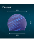 Шапочка для плавания "Elous", силиконовая, Штрихи синяя Синий-фото 5 additional image